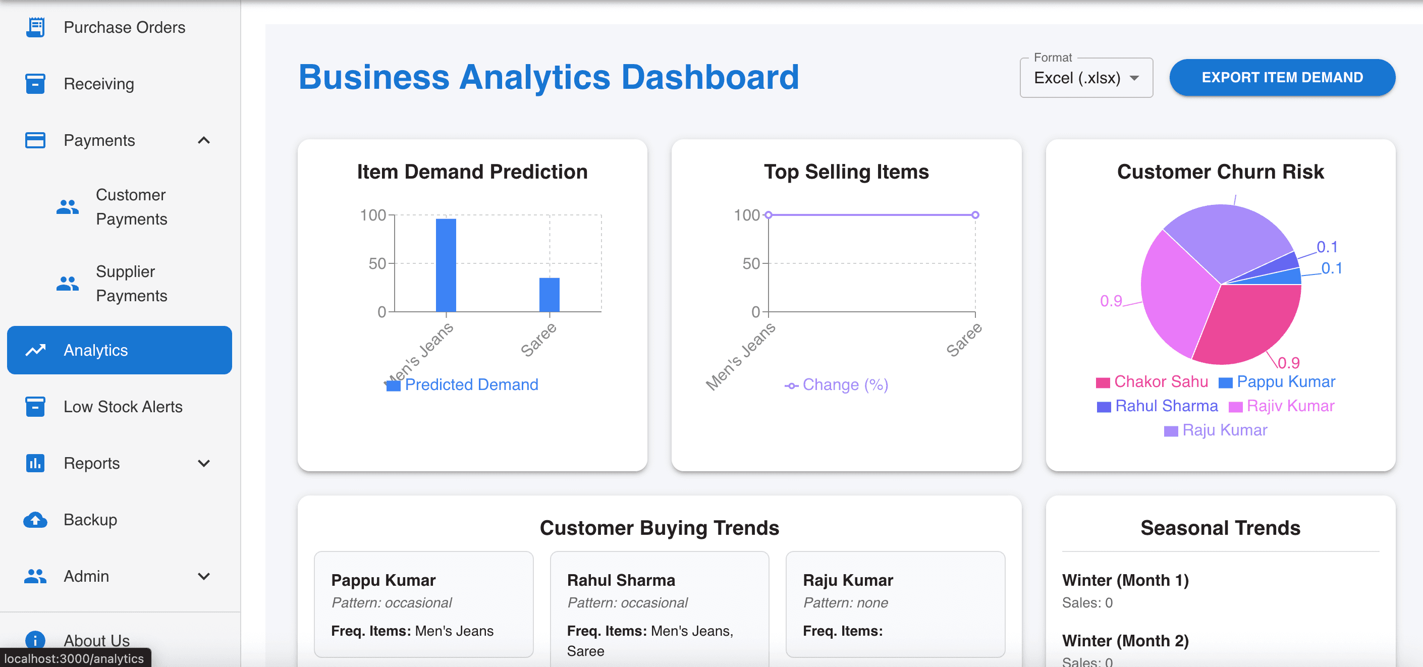 Advanced Analytics Screenshot