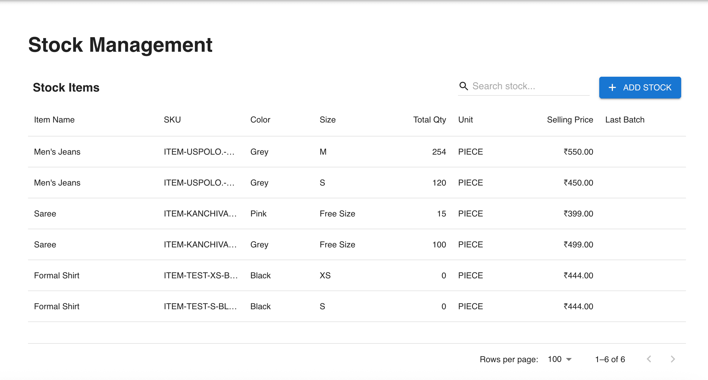 Products Overview Screenshot