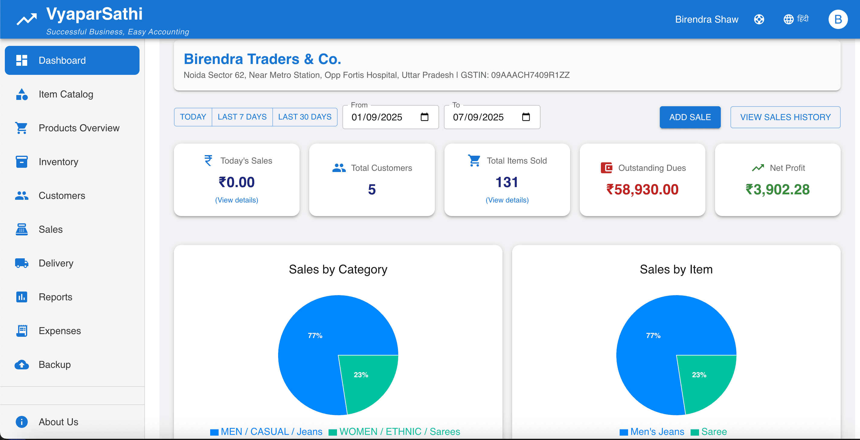 Dashboard Screenshot